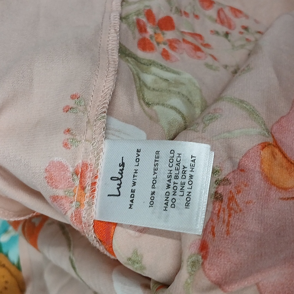 🪷Lulu's Pink Floral Satin Midi Dress with Side Slit - Picture 10 of 10